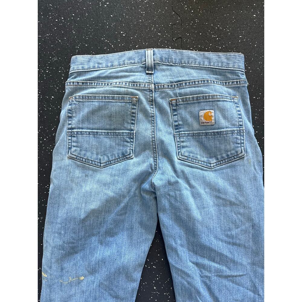 Carhartt Rugged Flex Relaxed Straight Jeans 30x32 Distressed Paint Workwear